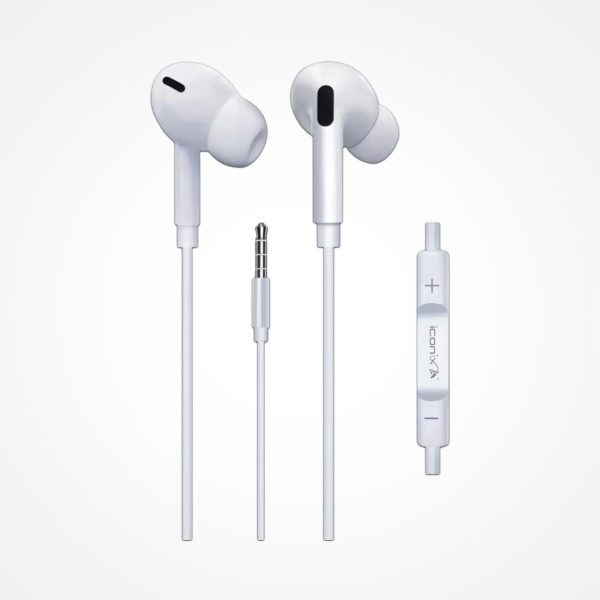 01-I-SW1002-L-H-3 Écouteur ICONIX avec connecteur 3,5 mm, modèle IC-HF1230, blanc