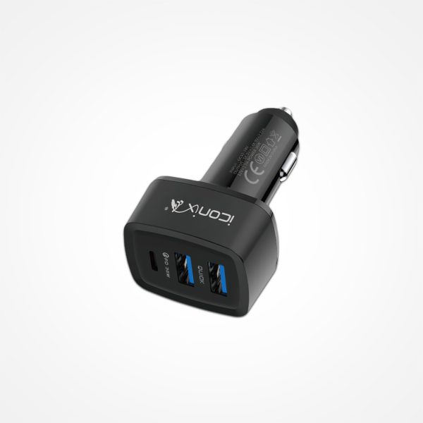 03-IC-CC1712-Black-Type-C Chargeur Voiture Rapide