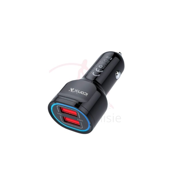 29_20250313_130517_0004 Chargeur de voiture rapide 17 W double port USB, modèle IC-CC1716, noir